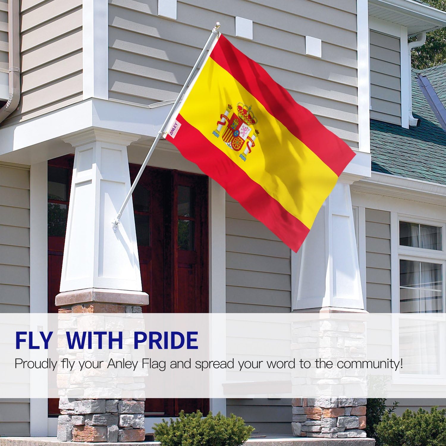 ANLEY Fly Breeze 3x5 Foot Spain Flag, Vivid Color and UV Fade Resistant, Canvas Header and Double Stitched - Image 3