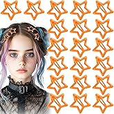 SmallCat 20 Pcs Star Hair Clips, 1.18''/3cm Cute Star Barrettes, Metal Snap Clips, Non-Silp Fashionable Hair Accessories for Women (Orange)