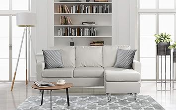Amazon Com Divano Roma Furniture Exp 16 Modern Sectional White