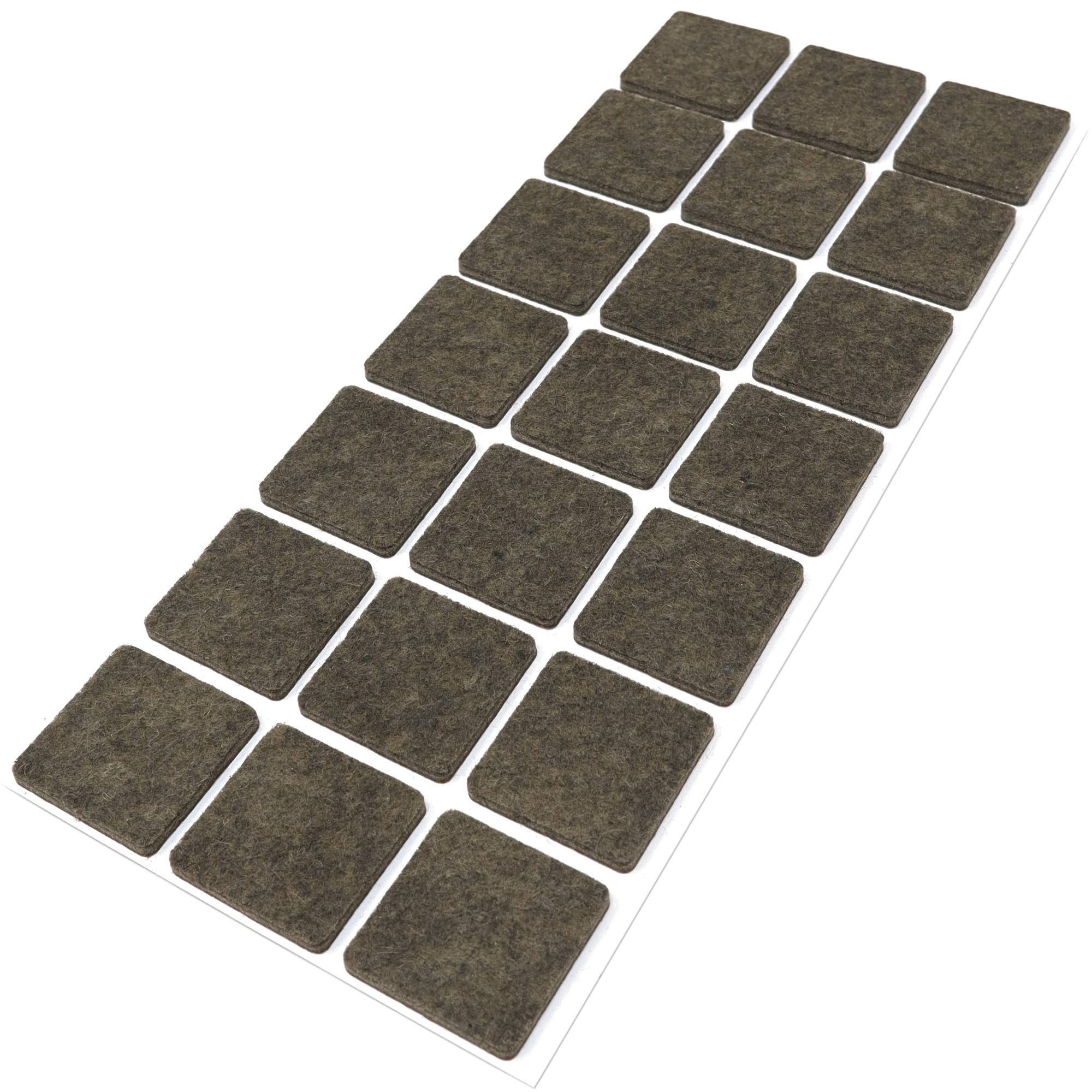 Adsamm® / 21 x self-adhesive felt pads/Brown / 1.18x1.18'' (30x30 mm) / square / 0.138'' / 3.5 mm thick stick-on furniture felt glides/Furniture & Chair Glides