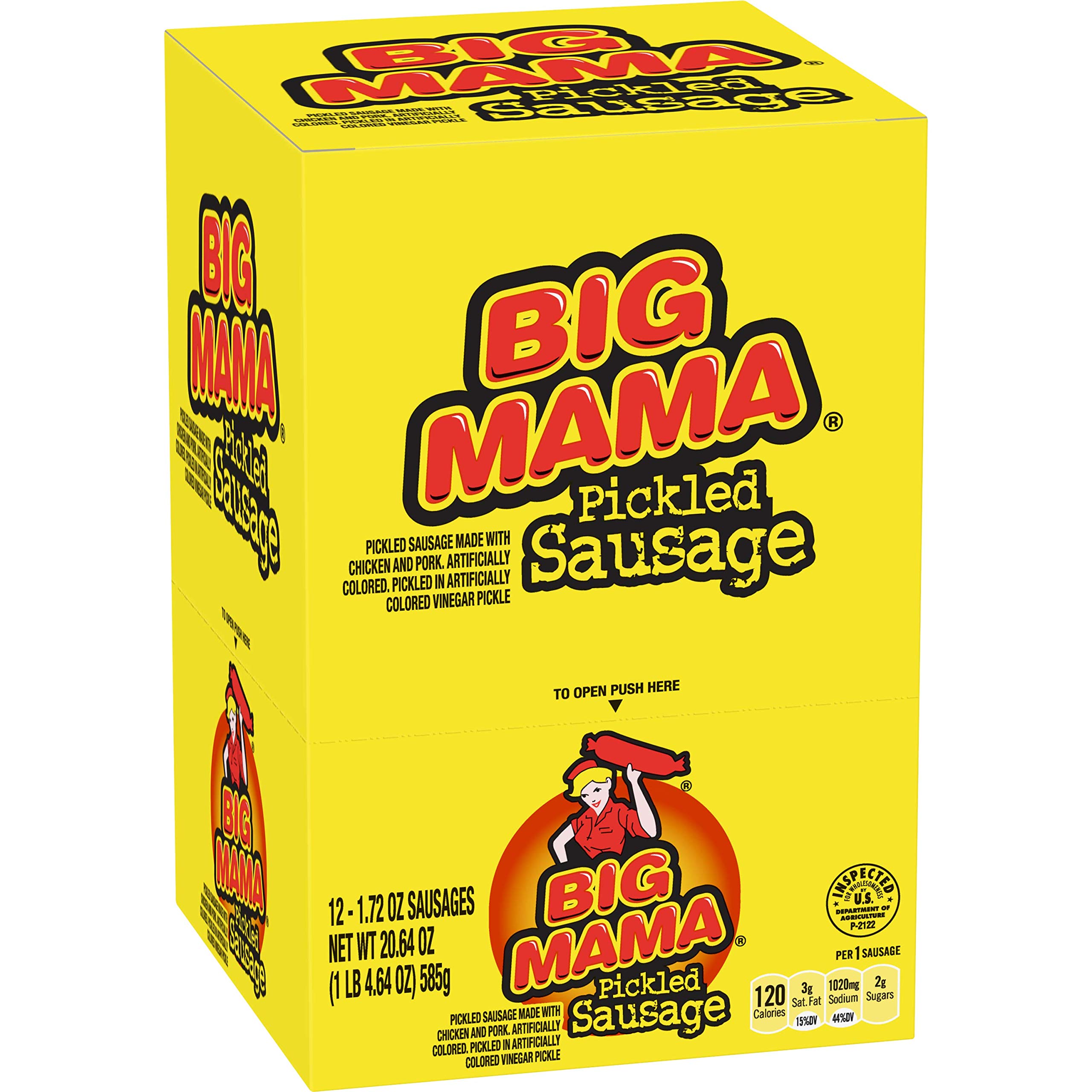 Penrose Big Mama Pickled Sausages, Keto Friendly, 2.4 Ounce, 12 Pack