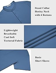 COOFANDY Men's Henley Shirt Short Sleeve Band
