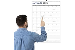 GuassLee Large Wall Calendar 2026-2027, 22"x15" Vertical Wall Calendar 2026, Jan. 2026 to Jun. 2027, 18-Month Paper Hanging Planner Wall with Julian Date for Office Home Planning & Organizing