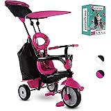 smarTrike Vanilla Plus 4 in 1 Adjustable Baby and Toddler Tricycle Push Stroller Bike with Canopy for Ages 15 Months to 3 Yea