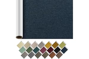 ILOFRI Linen Fabric Patches Tape Self Adhesive 16x60 inch, Durable Fabric Couch Repair Kits for Upholstery, Furniture, Sofa, Car Seats, Office Chair, Clothing, Jackets, Crafts - Dark Blue