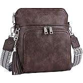 Roulens Crossbody Purse for Women Vegan Leather Medium Crossbody Wallet Bag for Travel Women Shoulder Handbags with Tassel