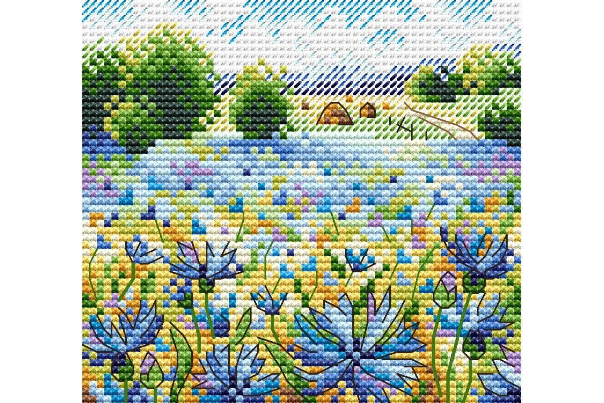 MP Studia Cross Stitch Kit - Cornflower Field