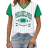 Baseball Jersey Women Baseball Player T Shirt Game Day Fan Graphic Tee Funny Stripe Jersey V Neck Short Sleeve Tops