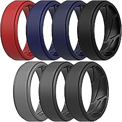 ThunderFit Silicone Wedding Rings for Men, Airflow