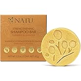 NATÚ BOTANICALS Strengthening Solid Shampoo Bar – Turmeric & Lavender - Clarifying Shampoo with Tea Tree Oil For Scalp - Moisturizes, Strengthens & Soothes Hair & Scalp - Sulfate & Paraben-Free, 2.3oz
