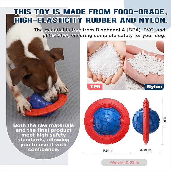 KADTC DOG SQUEAKY TOY FOR SMALL/MEDIUM DOGS FETCH TRAINING TOYS OUTDOOR INTERACTIVE INDOOR CHEW TEETHING CRATE BALL