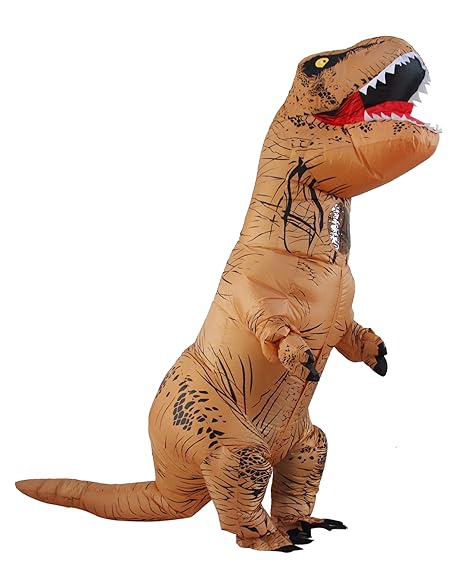 Halloween erwachsene aufblasbare T-rex Dinosaurier-Partei-Kostüm Lustige Kleid Braun