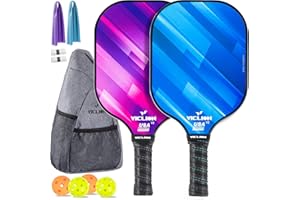 Pickleball Paddles, USAPA Approved Carbon Fiber Pickleball Paddles Set of 2 Includes 4 Pickleballs & 1 Bag, Lightweight Pickl