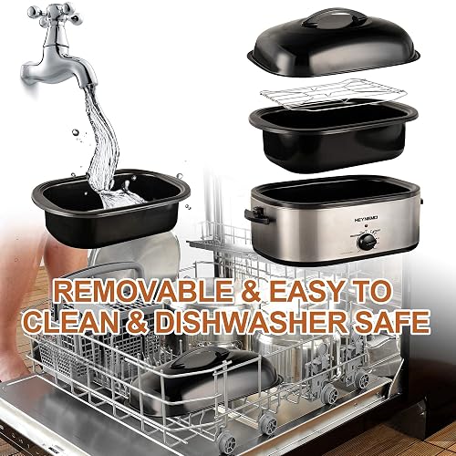Roaster Pan With Lid 22 Quart Electric Roaster Oven - 1450W With Self ...
