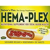 NaturesPlus Hema-Plex Iron - 30 Slow-Release Tablets, Pack of 6 - Total Blood Health - 85 mg Chelated Iron - with Vitamin C & Bioflavonoids - Non GMO, Vegetarian & Gluten Free - 180 Total Servings