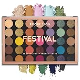 Profusion Cosmetics 35 Shade Eyeshadow Palette &ndash; Ultra-Pigmented Powder in Bright, Vibrant Colors for Stunning Eye Looks, Skin-Friendly, Vegan &amp; Cruelty-Free Makeup (Festival)