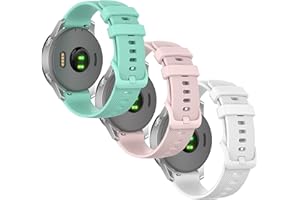 Anrir 18mm Soft Silicone Watch Band for Garmin Vivoactive 4S, Vivomove 3S 39mm, Fossil Women's Gen 6/5E 42mm, Q Venture Gen 4 HR/3, Sport 41mm - 3 Pack