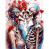 igoodom Paint by Numbers Kit for Adults – Sugar Skull Adult Paint-by-Number on Canvas, DIY Acrylic Painting Set for Home Decor, 16x20in