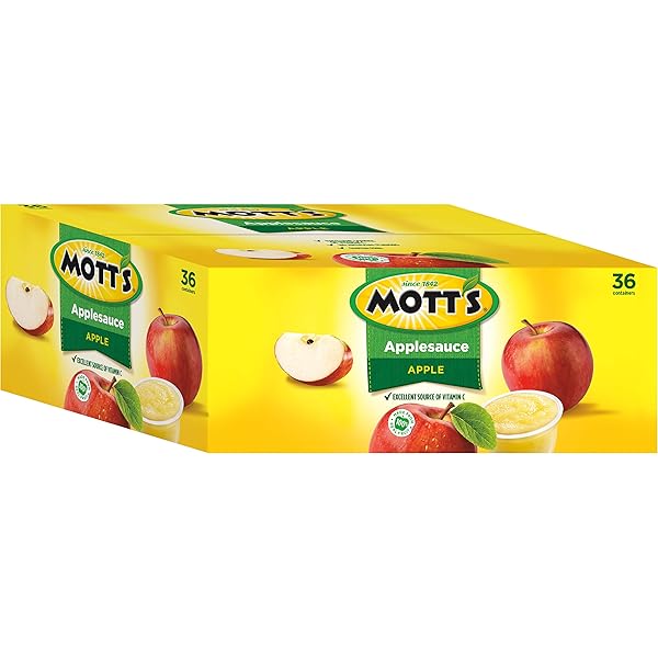 MOTT’S APPLESAUCE, 4 OZ CUPS, 36 COUNT, NO ARTIFICIAL FLAVORS, GOOD SOURCE OF VITAMIN C, NUTRITIOUS OPTION FOR THE WHOLE FAMILY