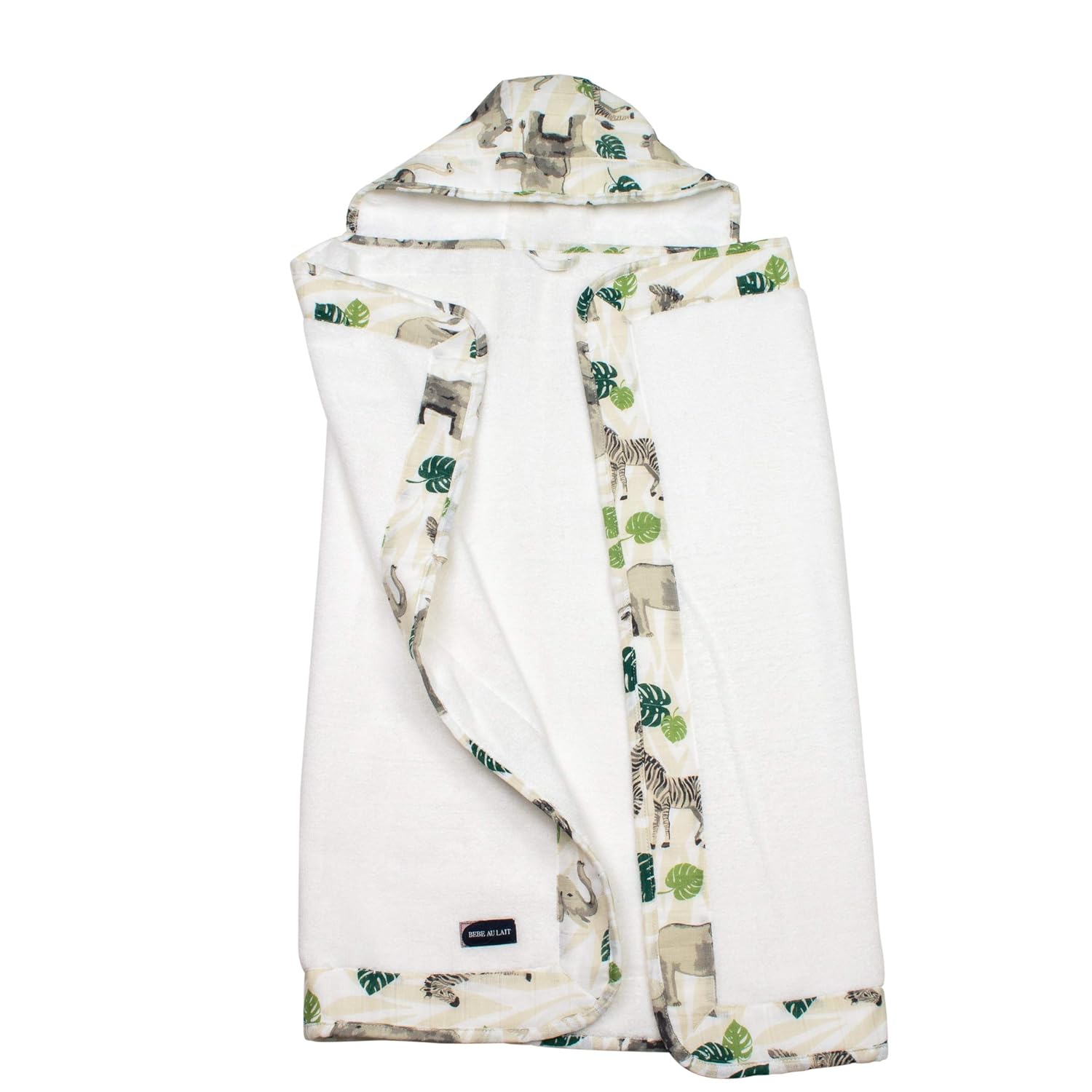 Amazon Com Bebe Au Lait Jungle Muslin Baby Hooded Towel Green One Size Tbmjg Baby