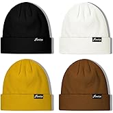 Finvizo Winter Beanie Hats for Men Women: 4 Pack Knit Cuffed Beanies Skull Caps Unisex Warm Hat