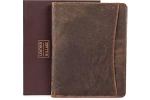 Leather Village Leather Portfolio Organizer - Professional Business Padfolio for Men & Women - Stylish Document Card Holder, 