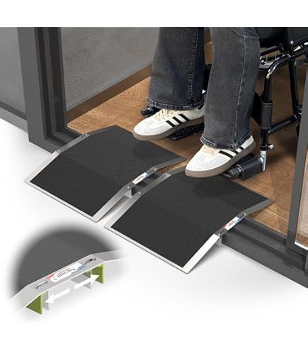 2pc×12"L×1.6"H Bridge Threshold Ramps For Doorways, Fits 2.8–5.1" Wide Thres