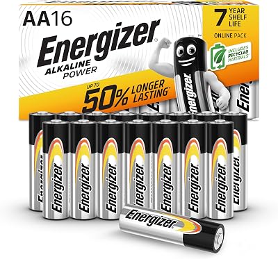 Energizer Alkaline Power AA Batteries 16 Pack 1.5V Long Lasting Recyclable