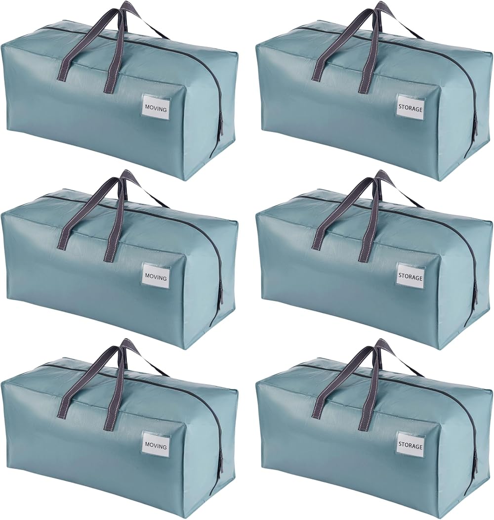 VENO 6 Pack Heavy-Duty Extra Large Moving Bags with Backpack Straps