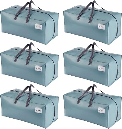 VENO 6 Pack Heavy-Duty Extra Large Moving Bags with Backpack Straps