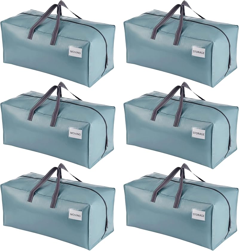 VENO 6 Pack Heavy-Duty Extra Large Moving Bags with Backpack Straps