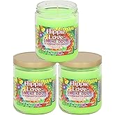 Smoke Odor Exterminator 13 oz Jar Candles Hippie Love, (3) Set of Three Candles.
