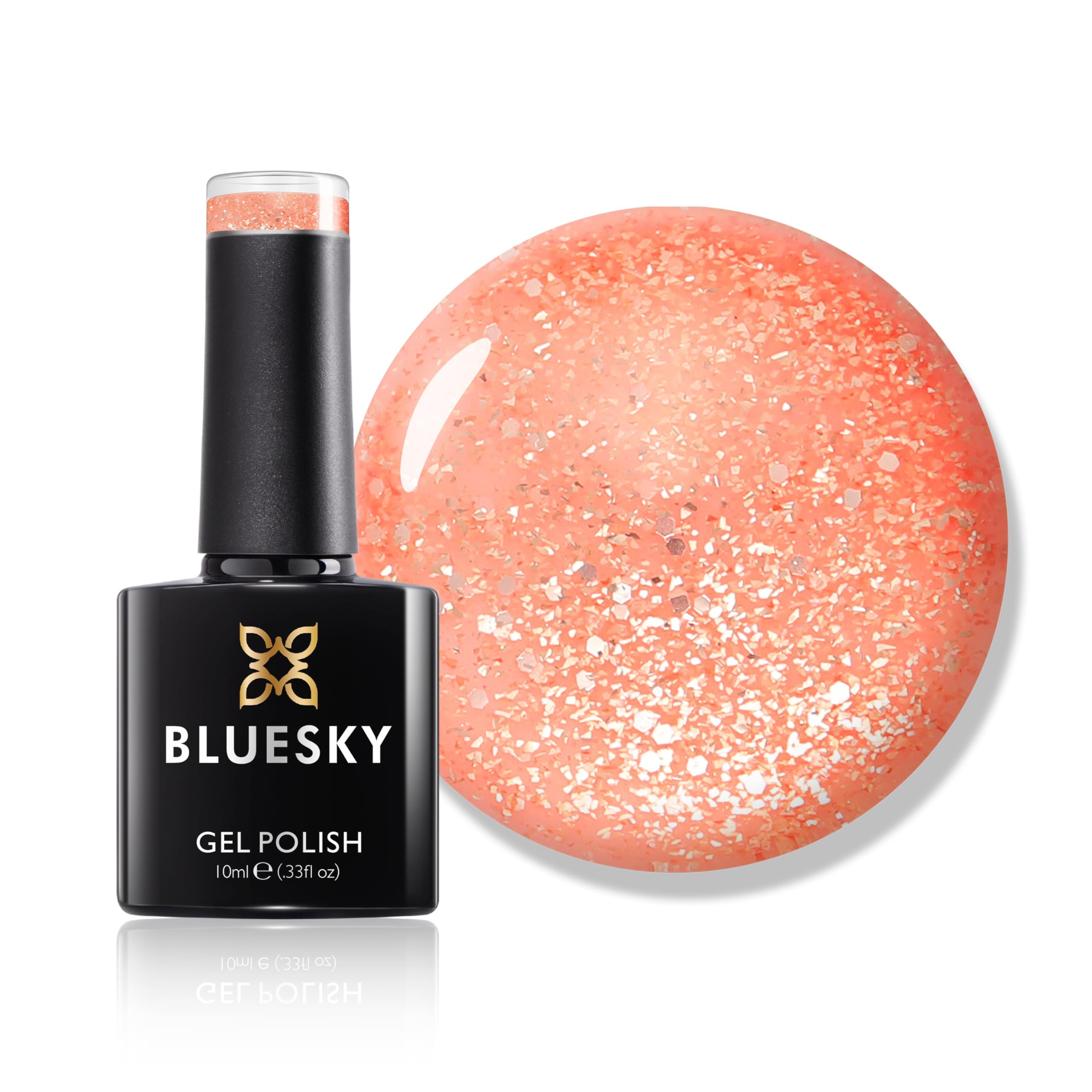 Bluesky Gel Nail Polish, Of Quartz I Love You Platinum 19, Bright Pink Glitter, 10 ml Long Lasting, Chip Resistant, 10 ml (Requires Drying Under UV LED Lamp)