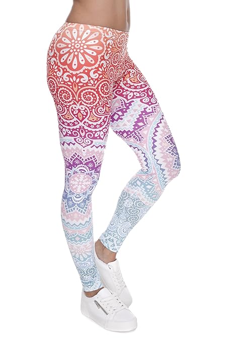 Leggings Damen Sport Print Yoga Hosen Strumpfhose Workout Fitness Running Joggen Pants One Size