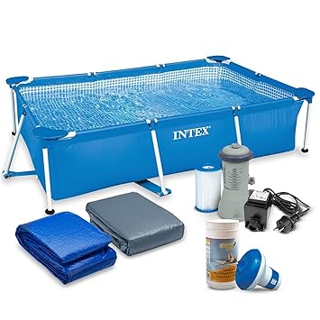 7in1 Set Rectangular Frame Pool 300 x 200 x 75 cm mit Zubehör INTEX 28272