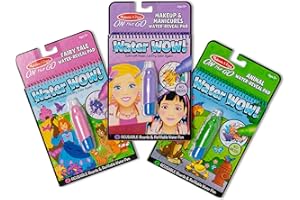 Melissa & Doug On the Go Water Wow! Reusable Water-Reveal Activity Pads, 3-pk, Makeup, Fairy Tales, Animals - Travel Toys, Party Favors, Stocking Stuffers, Mess Free Coloring Books For Kids Ages 3+