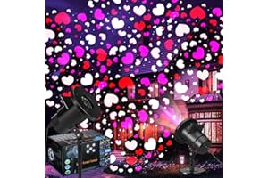 Lingvee Holiday Projector Light with 1 Film (4 Style) Slides LED Projector Lights Outdoor Reflectors Waterproof Landscape Decorative Lighting Projection Lamp for Party(Valentine)