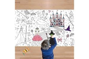 JXSDWANG Giant Coloring Poster/Tablecloth - Witch Party Decorations - 30 x 72 Inches Jumbo Paper Coloring Banner - Kids Halloween Crafts Gifts Games