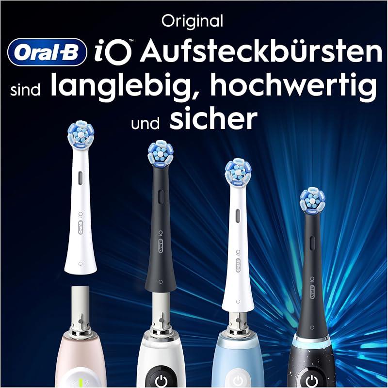 iO Aufsteckbürsten Sanfte Reinigung, Schwarz, 8 Stück