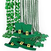 HOOSUN 15 Pack St Patricks Day Beads Necklaces Bulk,St Patricks Day Decorations Accessories for Party Favors,St Patrick's Day Necklaces Party Supplies,Saint Patricks Day Green Beads Shamrock Necklace