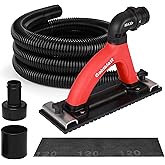 Goldblatt Dust Free Drywall Hand Sander with 6.5 ft Vacuum Hose | Sanding pad and adapter included, dust collection design, smooth drywall finishing, cleaner workspace