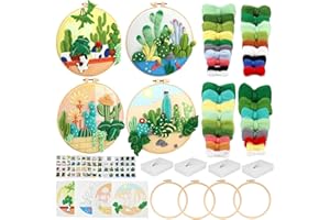 IMZAY 4 Set Needle Felting Tools for Beginner, Needle Felting Kit, Wool Felting Supplies with Wool Bag, Picture Frame, Felt Needles, Foam Pad, Felt Cloth, Instruction for DIY Felting Wool Projects