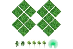 VEVOR Artificial Boxwood Panels, 14 PCS 20"x20" Boxwood Hedge Wall Panels, PE Artificial Grass Backdrop Wall 1.6", Privacy He