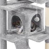 Yaheetech Large Cat Tree 178cm Tower with 2 Condos Scratching Posts Light Grey view 8
