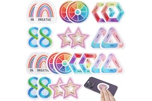 BRIFUTR 24 Pieces Calm Stickers for Anxiety Sensory Stickers, 6 Styles Fidget Tactile Rough Textured Strips, Reusable Sensory Strips Adhesives Anxiety Relief for School Classroom Must Have