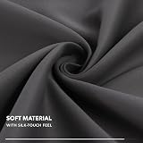 Deconovo Blackout Curtain 100 x 95 Inch Eyelet Thermal Insulated Panel Dark Grey view 6