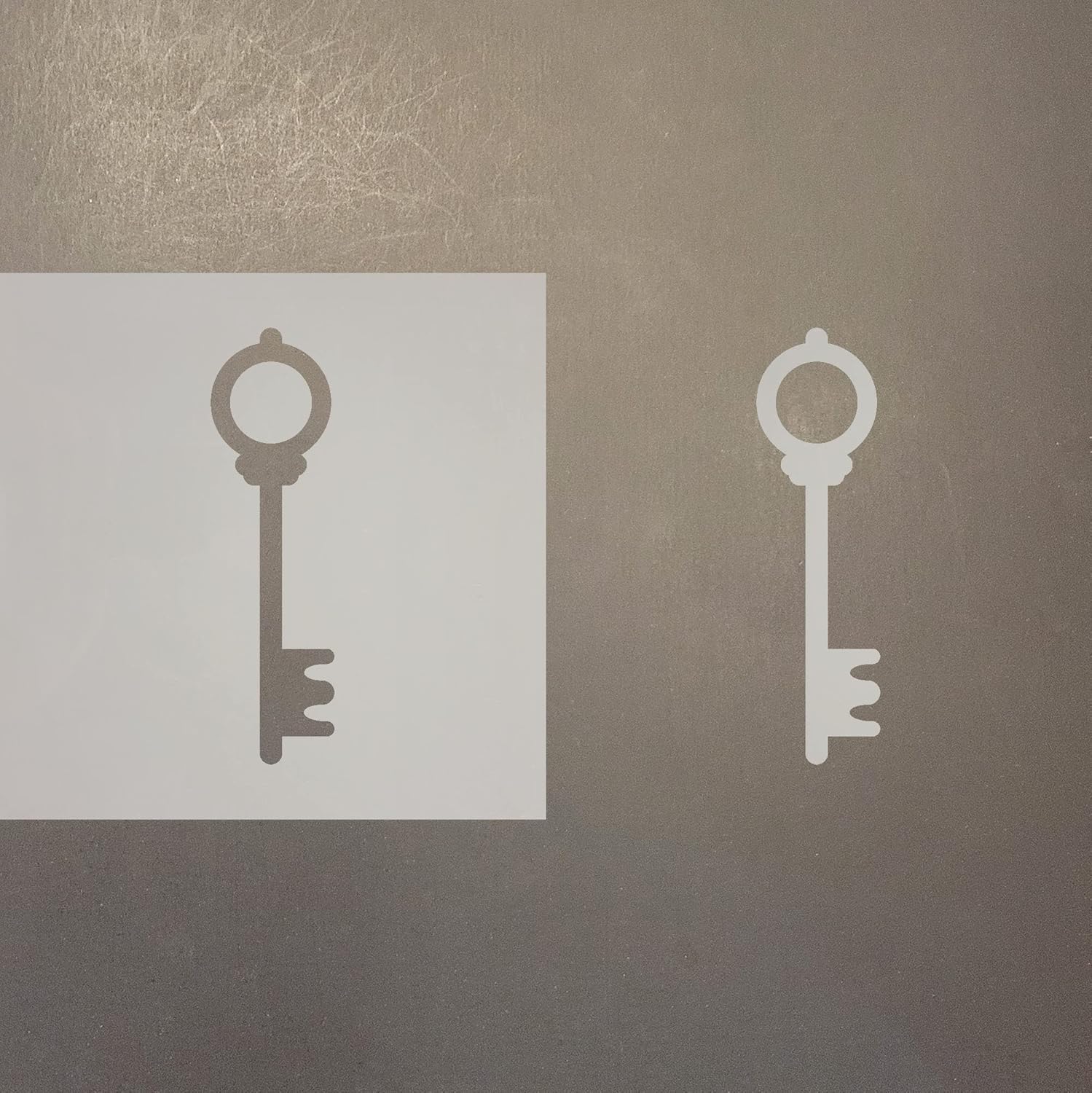 Mixed Media - Skeleton Key 3 Reusable Mylar Stencil - Art Craft Supplies 4 Inch