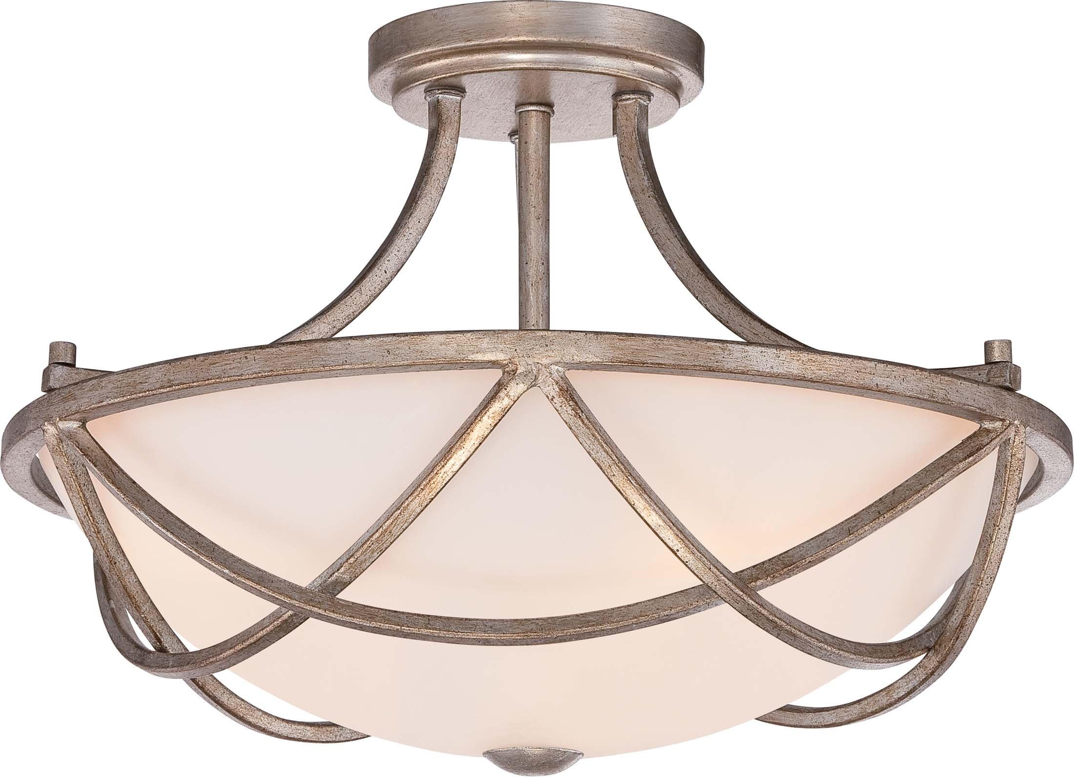 Quoizel MBK1716VG Milbank Semi-Flush Ceiling Lighting, 3-Light, 300 Watts, Vintage Gold (11" H x 16" W)