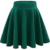 Stelle Women's Casual Skort with Shorts Basic Versatile Stretchy Flared Pleated Skater Mini Skirts