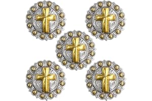 Western Saddle Headstall Leathercraft Art Belt Biker Tack Cross Concho Screwback Conchos Pack of 5 PCS